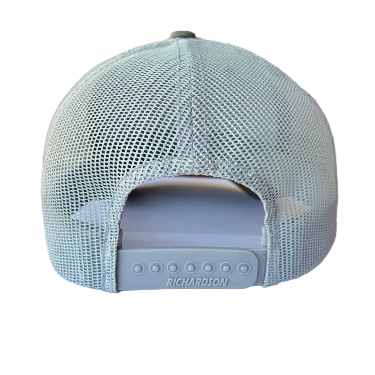 Back view of a Beetle/Quarry trucker cap with a mesh back and adjustable snap closure, featuring the brand name RICHARDSON on the back strap.